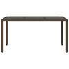 vidaXL Table de jardin 150x90x75 cm Verre trempé/résine tressée Marron
