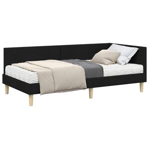 vidaXL Cadre de lit d'angle avec matelas Autre 2 pcs Vert tissu