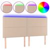vidaXL T&ecirc;te de lit &agrave; LED Cappuccino 160x5x118/128 cm Similicuir