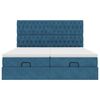 VidaXL Cadre de lit ottoman avec matelas bleu fonc&eacute; 180x200 cm velours