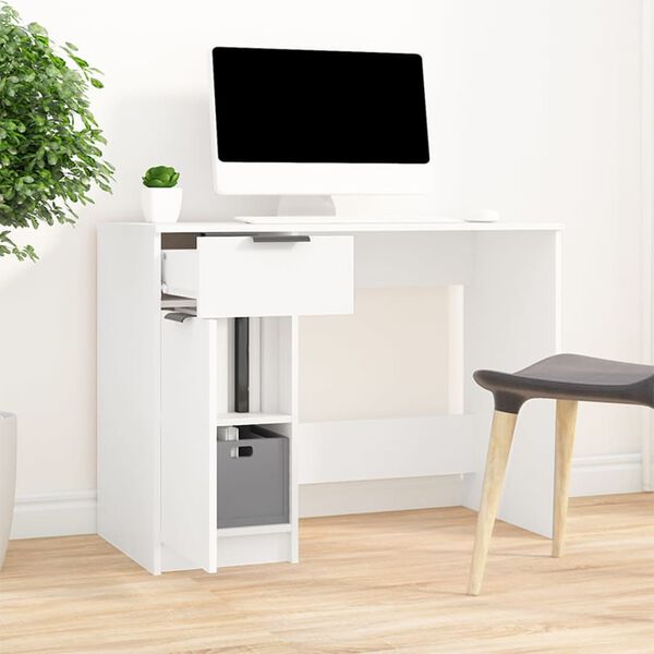 vidaXL Bureau Blanc 100x50x75 cm Bois d'ingénierie