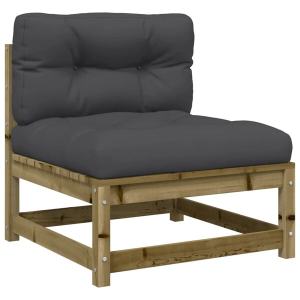 vidaXL Salon de jardin 5 pcs avec coussins bois de pin impr&eacute;gn&eacute;