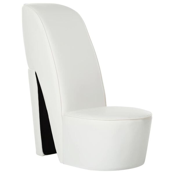 vidaXL Chaise en forme de chaussure &agrave; talon haut Blanc Similicuir