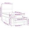vidaXL Sommier &agrave; lattes de lit avec matelas Noir 90x190 cm Velours