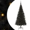 vidaXL Sapin de No&euml;l avec &eacute;clairage LED Noir 180 cm PVC et Acier