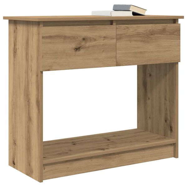 vidaXL Table console avec tiroirs ch&ecirc;ne artisanal 85,5x38,5x74,5 cm