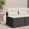 vidaXL Canap&eacute;s de jardin sans accoudoirs avec coussins 2 pcs noir