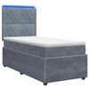 vidaXL Lit boxspring LED avec matelas Gris fonc&eacute; 90 x 190 cm Velours