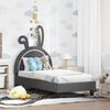 vidaXL Cadre de lit pour tout-petit avec t&ecirc;te de lit Gris clair PU