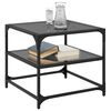 vidaXL Tables basses avec dessus en verre noir 2 pcs 50x50x45 cm acier