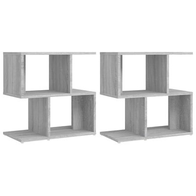 vidaXL Table de chevet 2pcs Sonoma gris 50x30x51,5cm Bois d'ingénierie