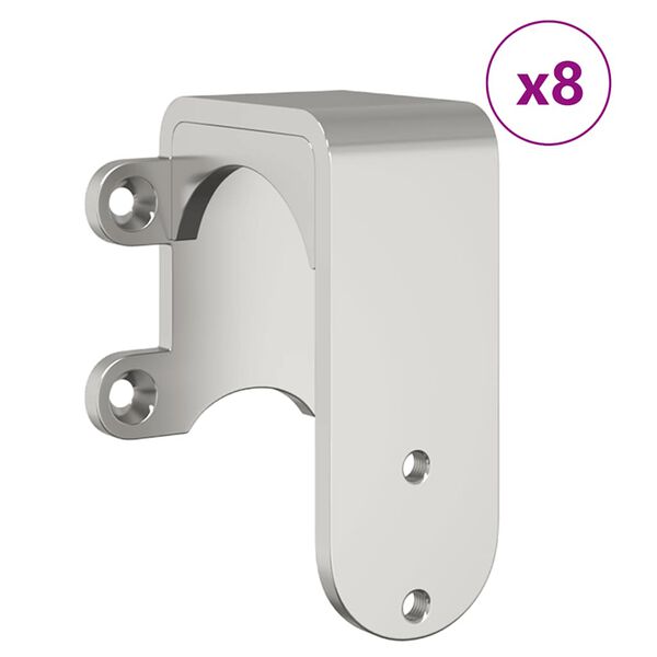vidaXL Kit fixation porte coulissante 400 cm Acier inoxydable Argent&eacute;