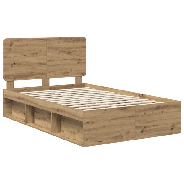 vidaXL Cadre de lit Ch&ecirc;ne artisan 120 x 190 cm Pin massif