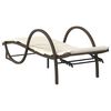 vidaXL Chaises longues lot de 2 avec coussins marron r&eacute;sine tress&eacute;e