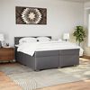 vidaXL Sommier &agrave; lattes de lit avec matelas Gris 200x200 cm Similicuir
