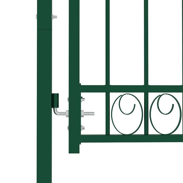 vidaXL Portail de cl&ocirc;ture avec pointes Acier 103x109,5 cm Vert