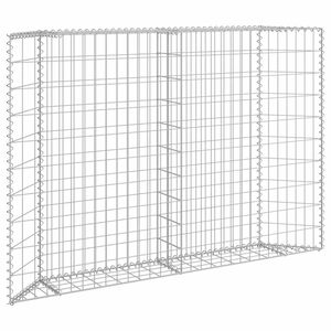vidaXL Lit sur&eacute;lev&eacute; &agrave; gabion en trap&egrave;ze Acier galvanis&eacute; 150x20x100 cm