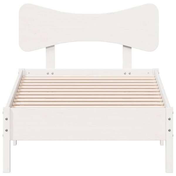 vidaXL Cadre de lit sans matelas blanc 75x190 cm bois de pin massif