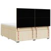 vidaXL Sommier &agrave; lattes de lit avec matelas Cr&egrave;me 180x200 cm Tissu