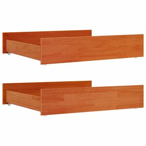 vidaXL Tiroirs de lit 2 pcs cire marron bois de pin massif
