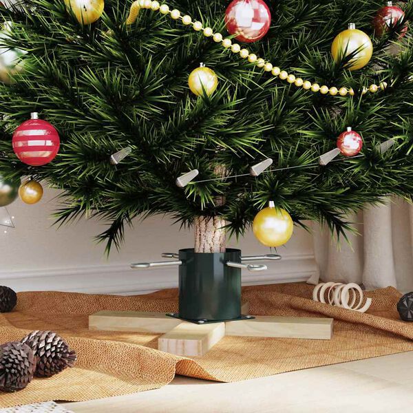 vidaXL Pied de Sapin de Noël 1.73 Vert 50 x 50 x 16 cm Pin massif