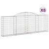 vidaXL Paniers &agrave; gabions arqu&eacute;s 8 pcs 300x30x100/120 cm fer galvanis&eacute;