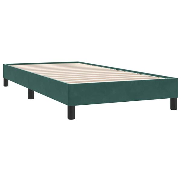 vidaXL Cadre de lit sans matelas vert fonc&eacute; 100x210 cm velours