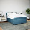 vidaXL Sommier &agrave; lattes de lit et matelas bleu 140x190 cm velours