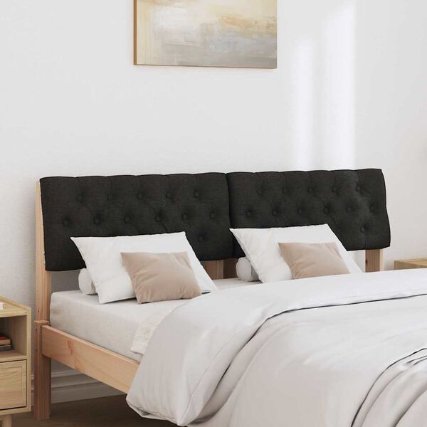 vidaXL T&ecirc;te de lit capitonn&eacute;e Noir 160 cm Pin massif