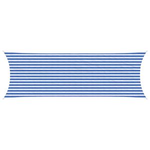 vidaXL Voile d'ombre Bleu et Blanc 2 x 6 m HDPE