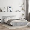 vidaXL Cadre de lit avec LED sans matelas gris b&eacute;ton 160x200 cm