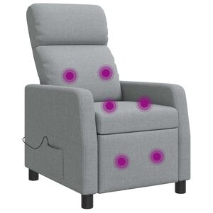 vidaXL Fauteuil de massage inclinable Gris clair Tissu