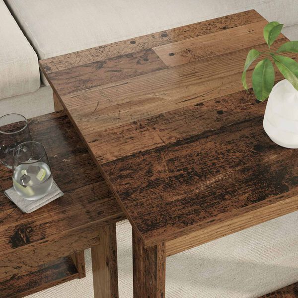 vidaXL Ensemble de tables basses 2 pcs Bois ancien Bois d'ing&eacute;nierie
