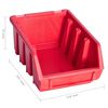 vidaXL Kit de bacs de stockage et panneaux muraux 34 pcs Rouge et noir