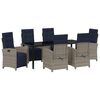 vidaXL Ensemble de salle &agrave; manger pour jardin 7 pc Gris polyrotin
