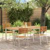 vidaXL EnsembledeRepasdeJardin 5 pcs Marron AcaciaMassif