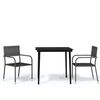 vidaXL Ensemble &agrave; manger de jardin 3 pcs Gris