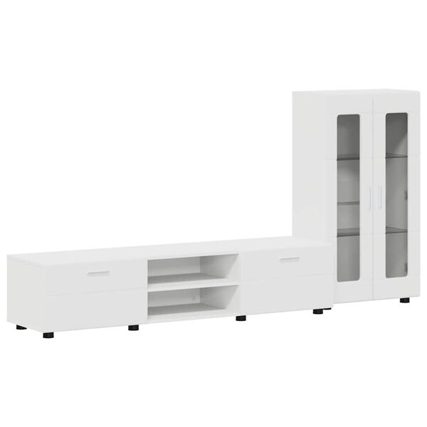 vidaXL Ensemble meuble TV avec tiroir Blanc Bois d'ing&eacute;nierie