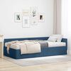 vidaXL Cadre de lit d'angle avec matelas Autre 2 pcs Bleu tissu