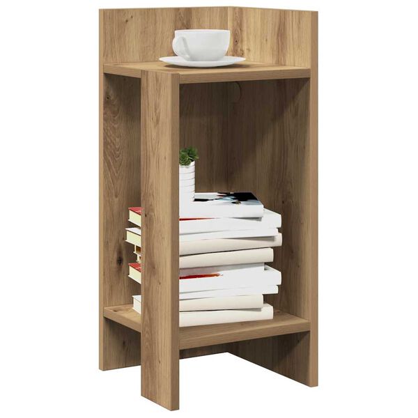 vidaXL Tables d'appoint 2pcs avec &eacute;tag&egrave;re ch&ecirc;ne artisanal 25,5x27x60cm