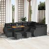 vidaXL Ensemble de canap&eacute; de jardin 13 pcs Noir Poly Rattan