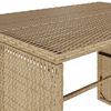 vidaXL Ensemble à manger de jardin et coussins 3 pcs Beige poly rotin