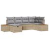 vidaXL Ensemble de canap&eacute; de jardin 6 pc Beige polyrotin