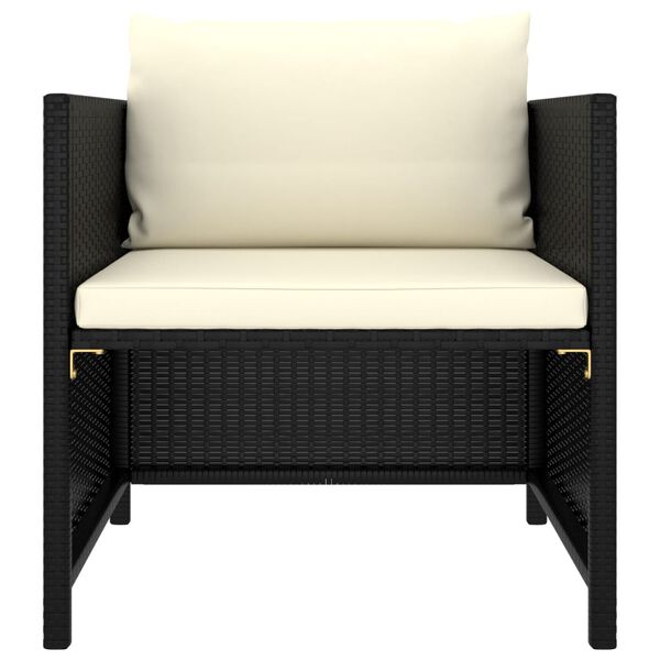 vidaXL Canap&eacute; de jardin avec coussins Noir R&eacute;sine tress&eacute;e