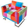 vidaXL Fauteuil cube avec design de patchwork Chrome Tissu