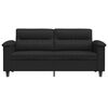 vidaXL Canap&eacute; &agrave; 2 places Noir 140 cm Tissu microfibre