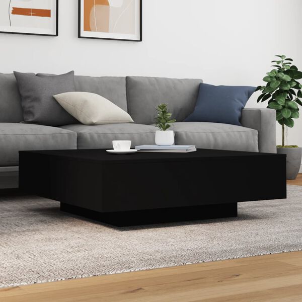 vidaXL Table basse noir 100x100x31 cm bois d'ing&eacute;nierie