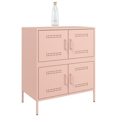 vidaXL Buffet rose 68x39x79 cm acier