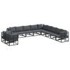 vidaXL Ensemble de canap&eacute; de jardin 11 pc Noir Aluminium