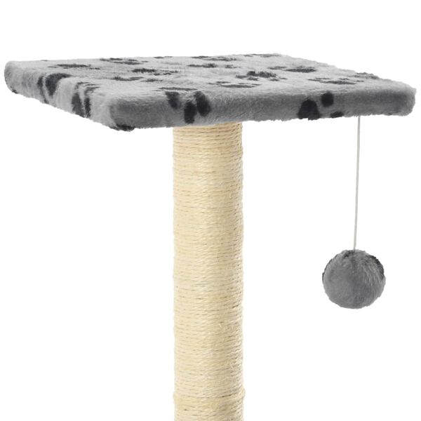 vidaXL Arbre &agrave; chat avec griffoirs en sisal 65 cm Gris Motif de pattes